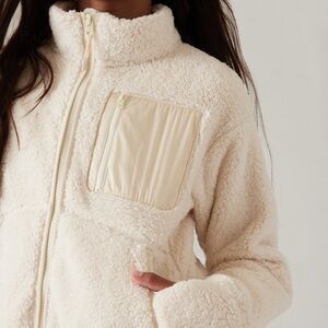 Athleta Kids Cozy Cream Teddy Jacket